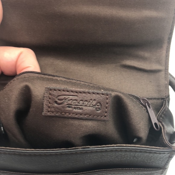Fossil Brown Leather Cross Body Purse Bag - Picture 8 of 8